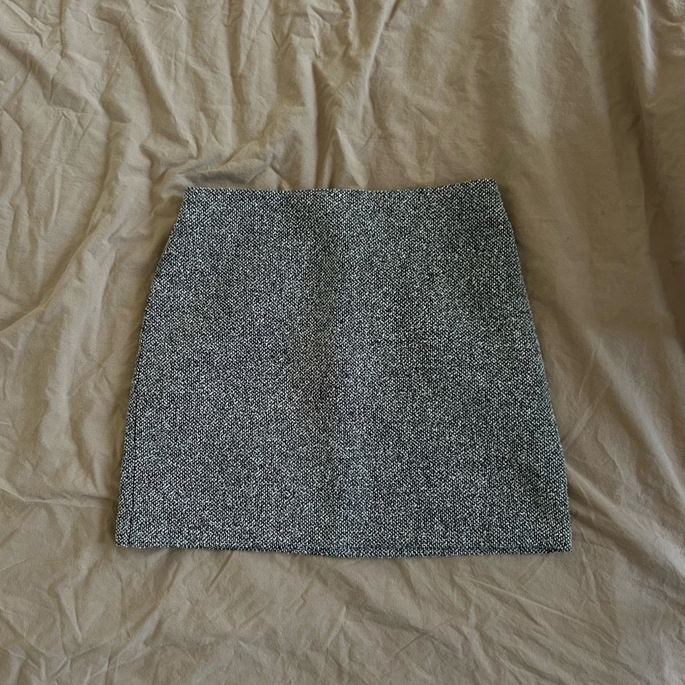Classic Black and White Tweed Skirt